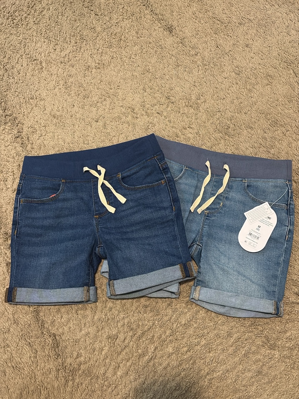 wonder nation Pull-On Denim Shorts in Dark Blue and Light Blue